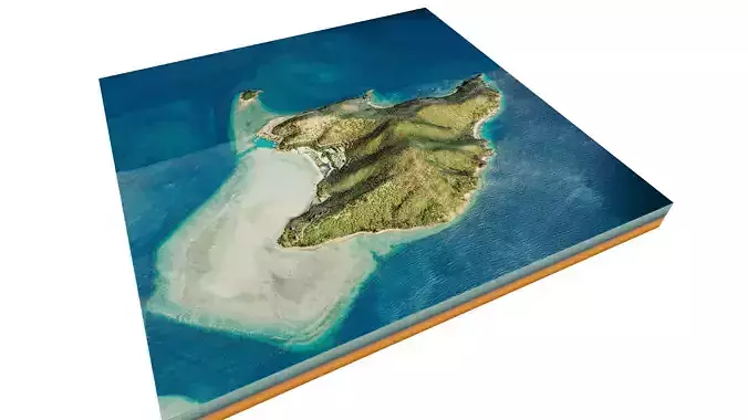 Hayman Island full 3d model terrain Low-poly 3D model