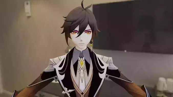 Zhongli Genshin impact Low-poly 3D model