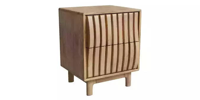Wave Mango Wood Bedside Table