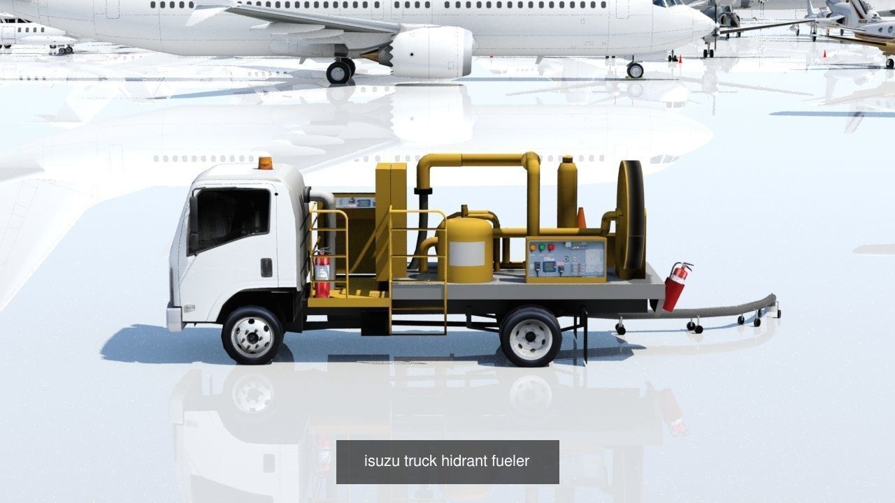11 Airport static Ground Support Equipment Vehicles Low Poly 3D Model Collection_3