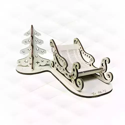 Christmas Greeting Card 3D puzzles laser cutting design 3D print model