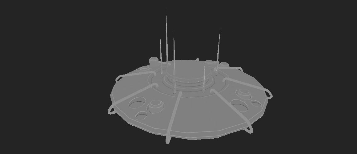 SCI FI MOTHERSHIP Low-poly 3D model_9
