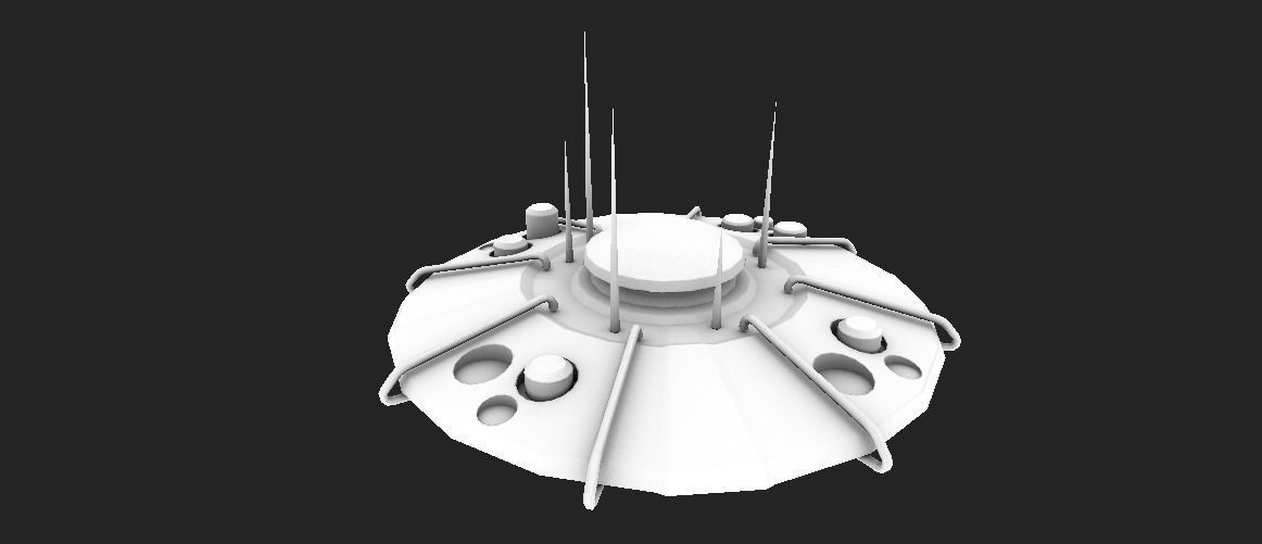SCI FI MOTHERSHIP Low-poly 3D model_8