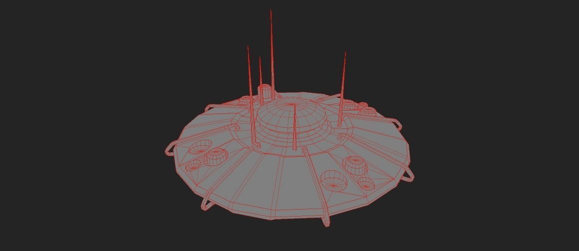 SCI FI MOTHERSHIP Low-poly 3D model_13