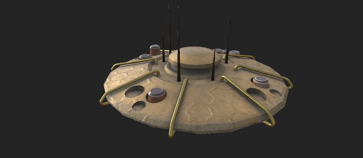 SCI FI MOTHERSHIP Low-poly 3D model_2