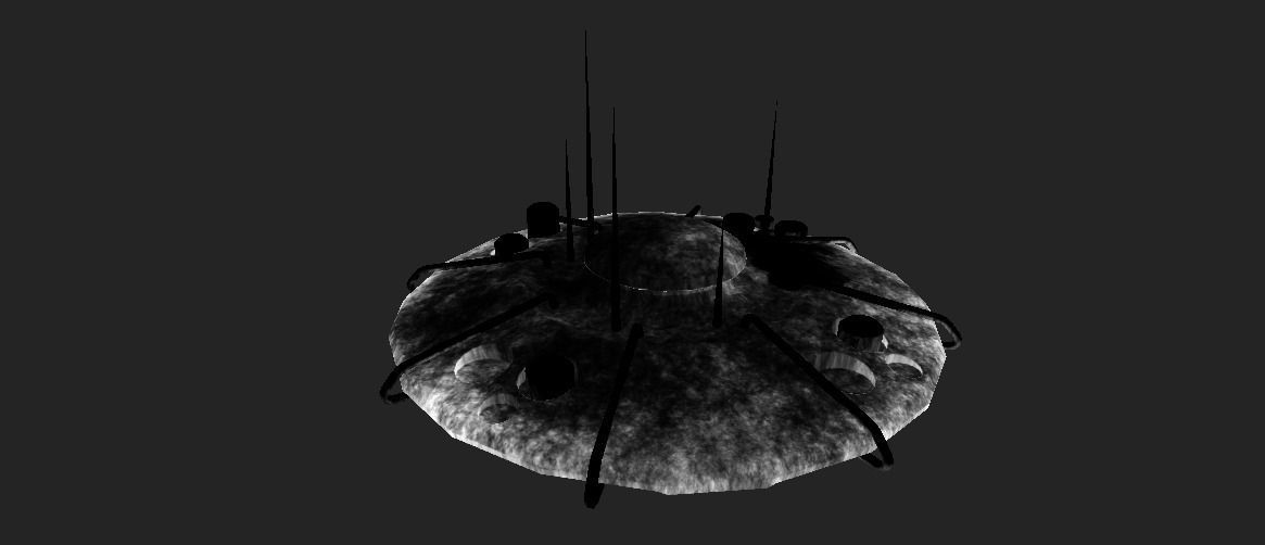 SCI FI MOTHERSHIP Low-poly 3D model_7