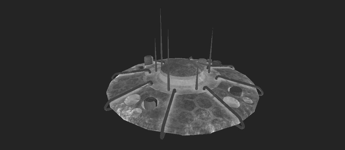 SCI FI MOTHERSHIP Low-poly 3D model_5