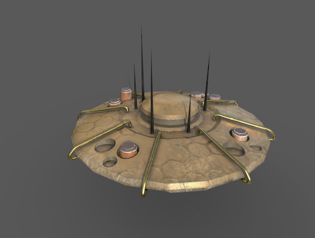 SCI FI MOTHERSHIP Low-poly 3D model_11