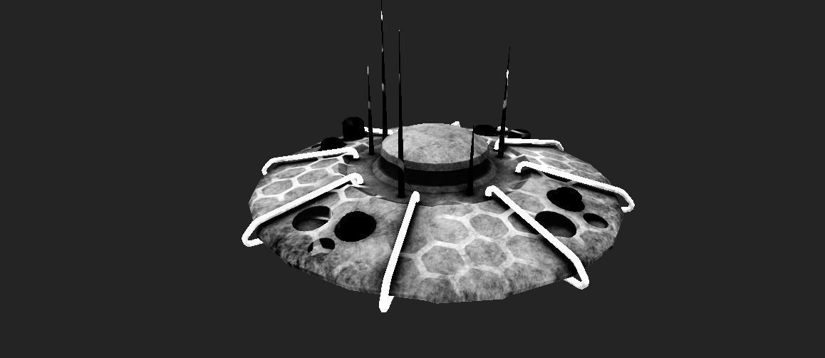 SCI FI MOTHERSHIP Low-poly 3D model_4