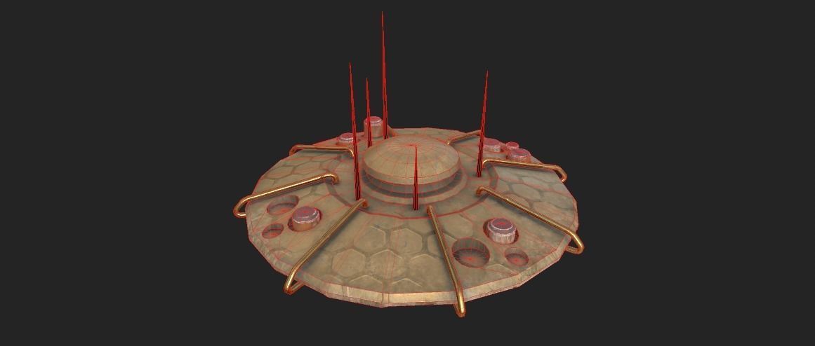 SCI FI MOTHERSHIP Low-poly 3D model_14