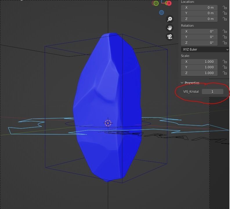 set 3d model rig crystal stone  models blender scripted rig 3D model_1