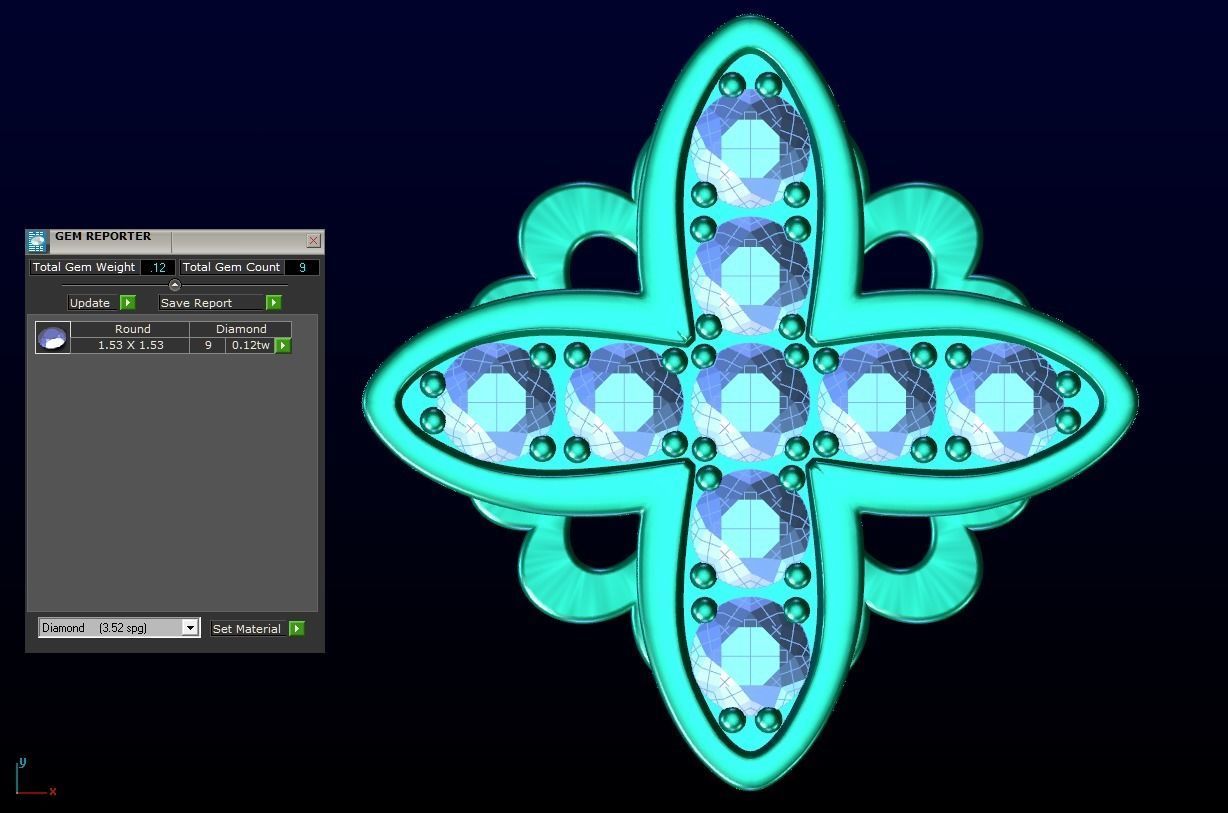 Four Leaf Clover Diamond Earrings 3 3D print model_4