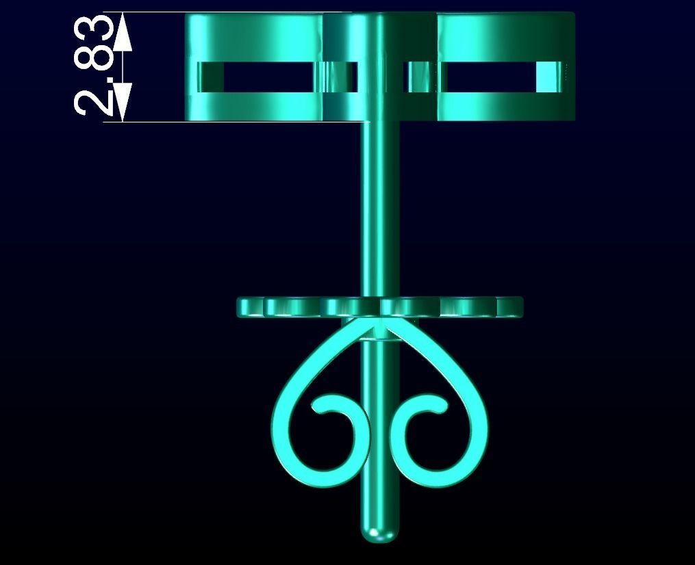 Four Leaf Clover Diamond Earrings 3 3D print model_3