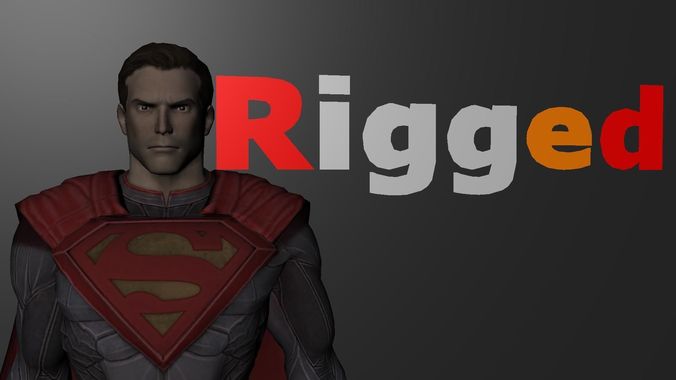 Superman Injustice God Among us Rigged Low-poly 3D model