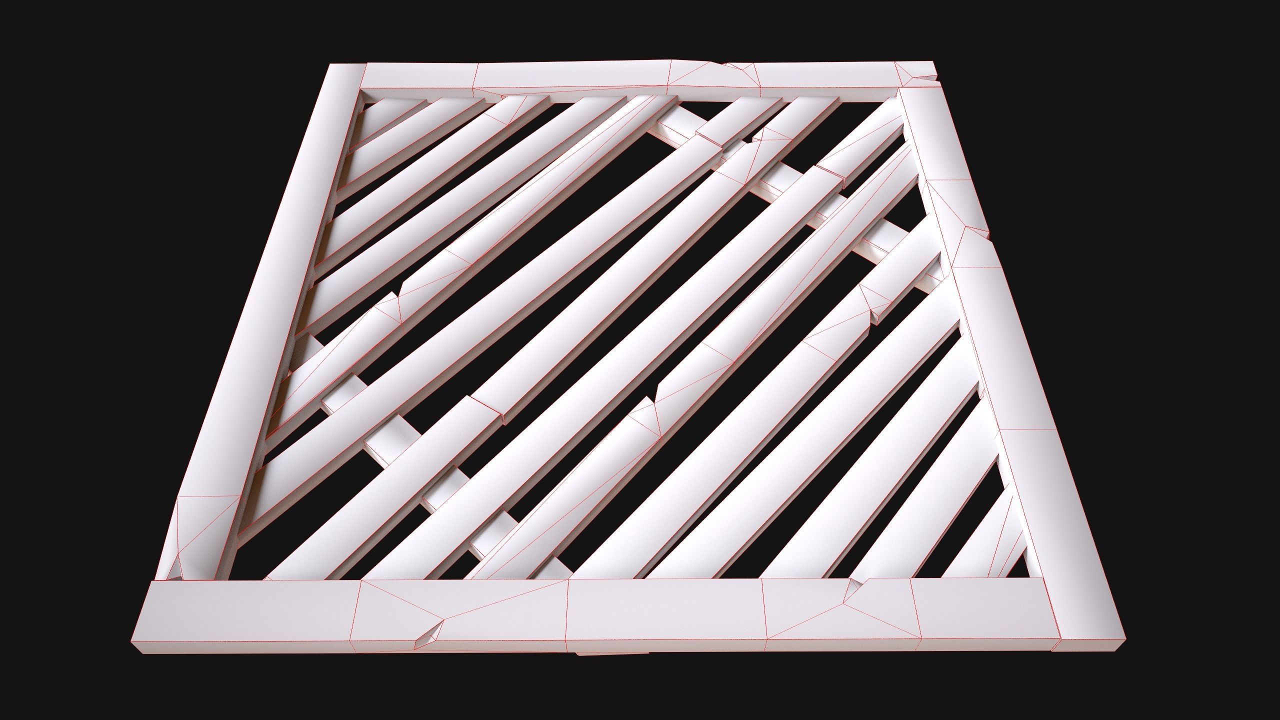 Medieval Wooden Floor  Ceiling Low-poly 3D model_20