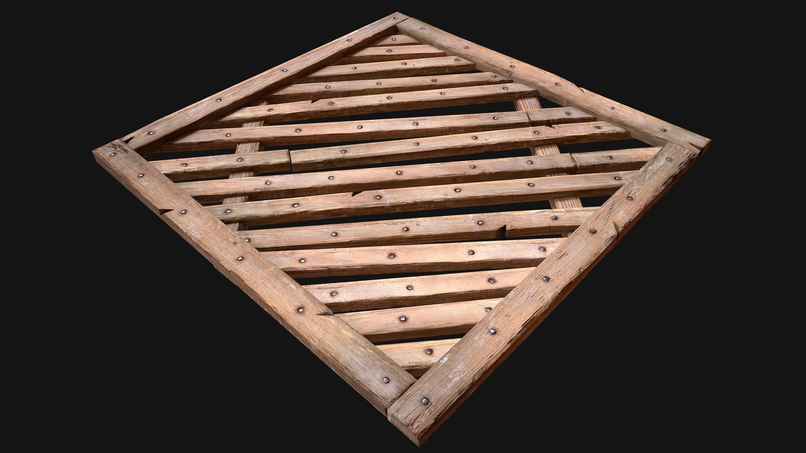Medieval Wooden Floor  Ceiling Low-poly 3D model_18