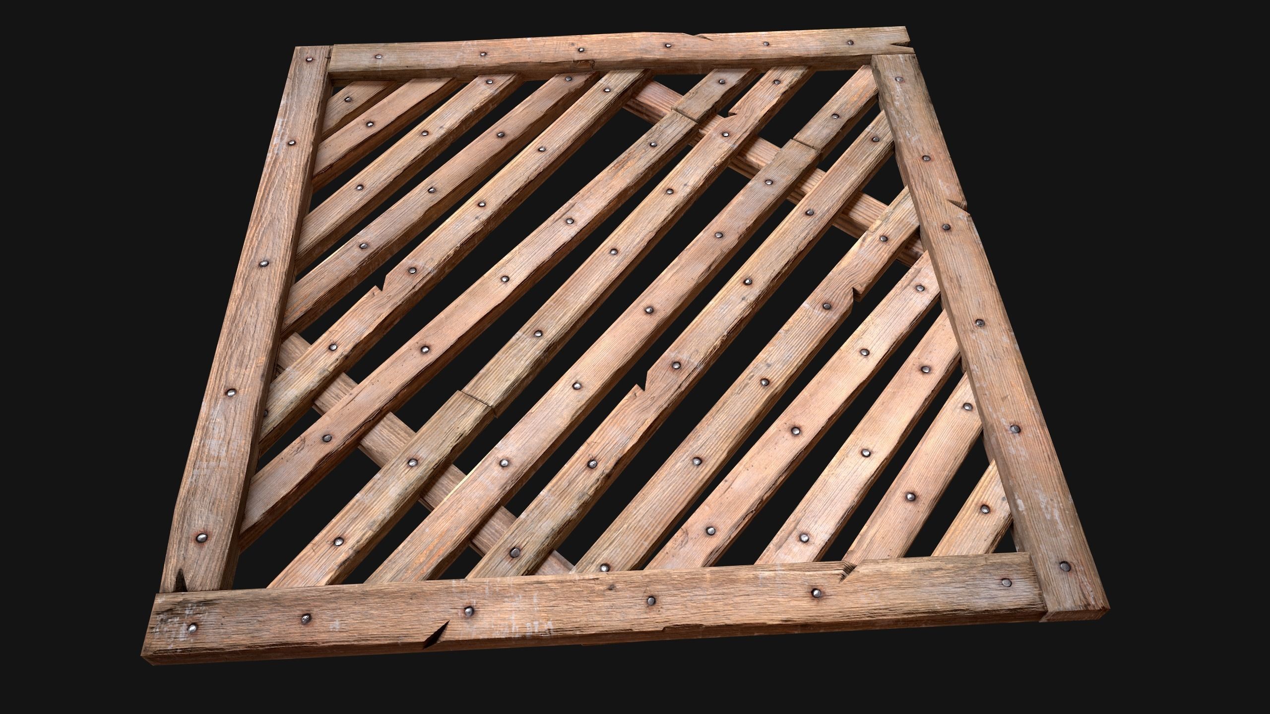 Medieval Wooden Floor  Ceiling Low-poly 3D model_11