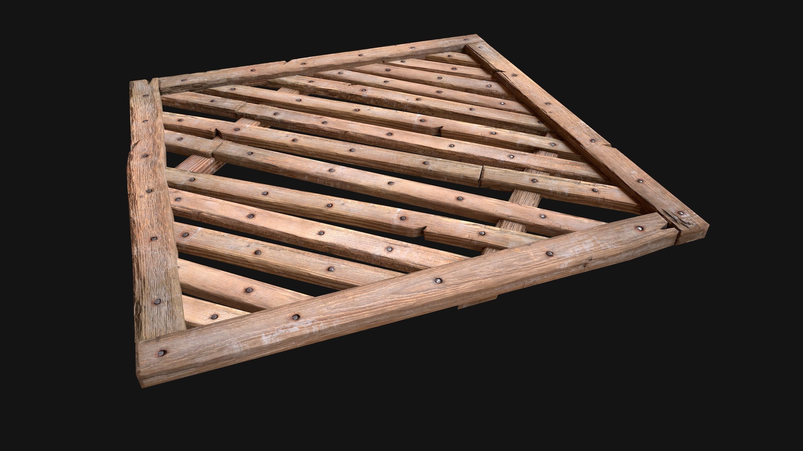 Medieval Wooden Floor  Ceiling Low-poly 3D model_5