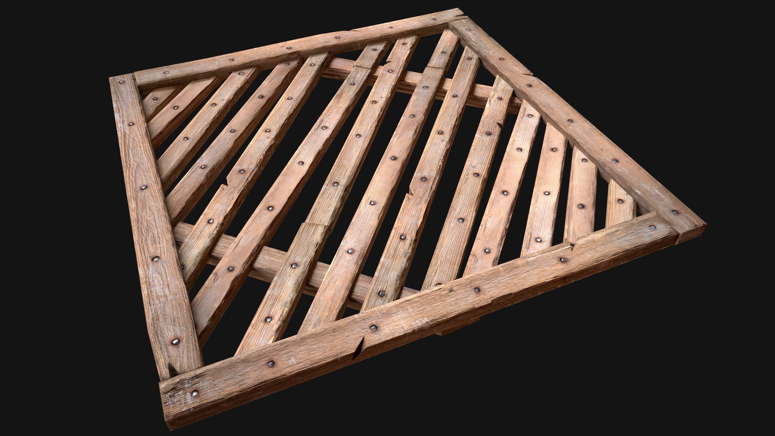 Medieval Wooden Floor  Ceiling Low-poly 3D model_10