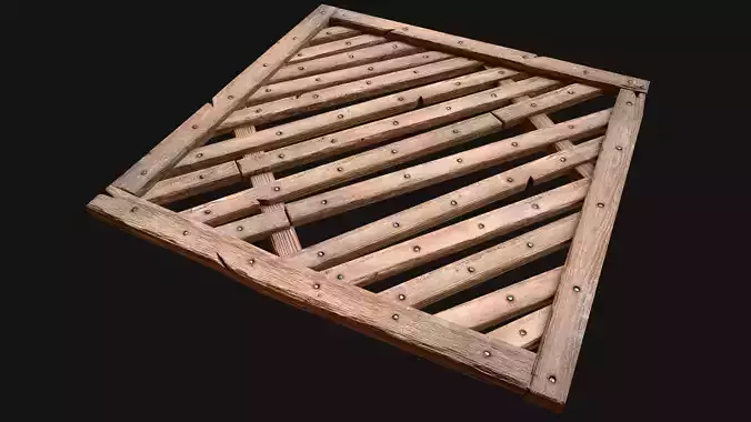Medieval Wooden Floor  Ceiling Low-poly 3D model