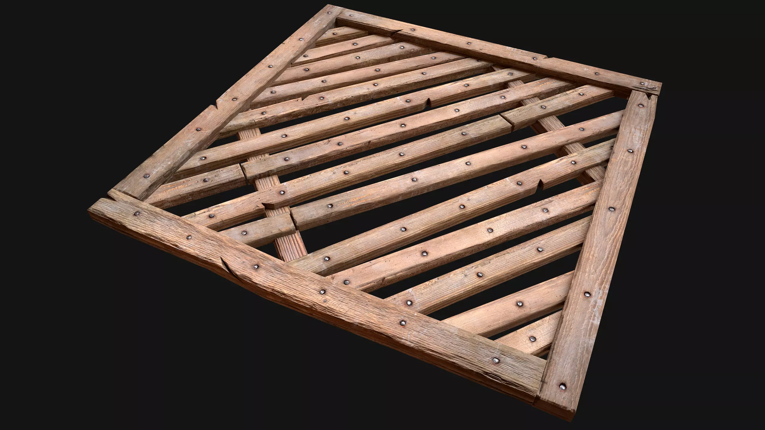Medieval Wooden Floor  Ceiling Low-poly 3D model_0
