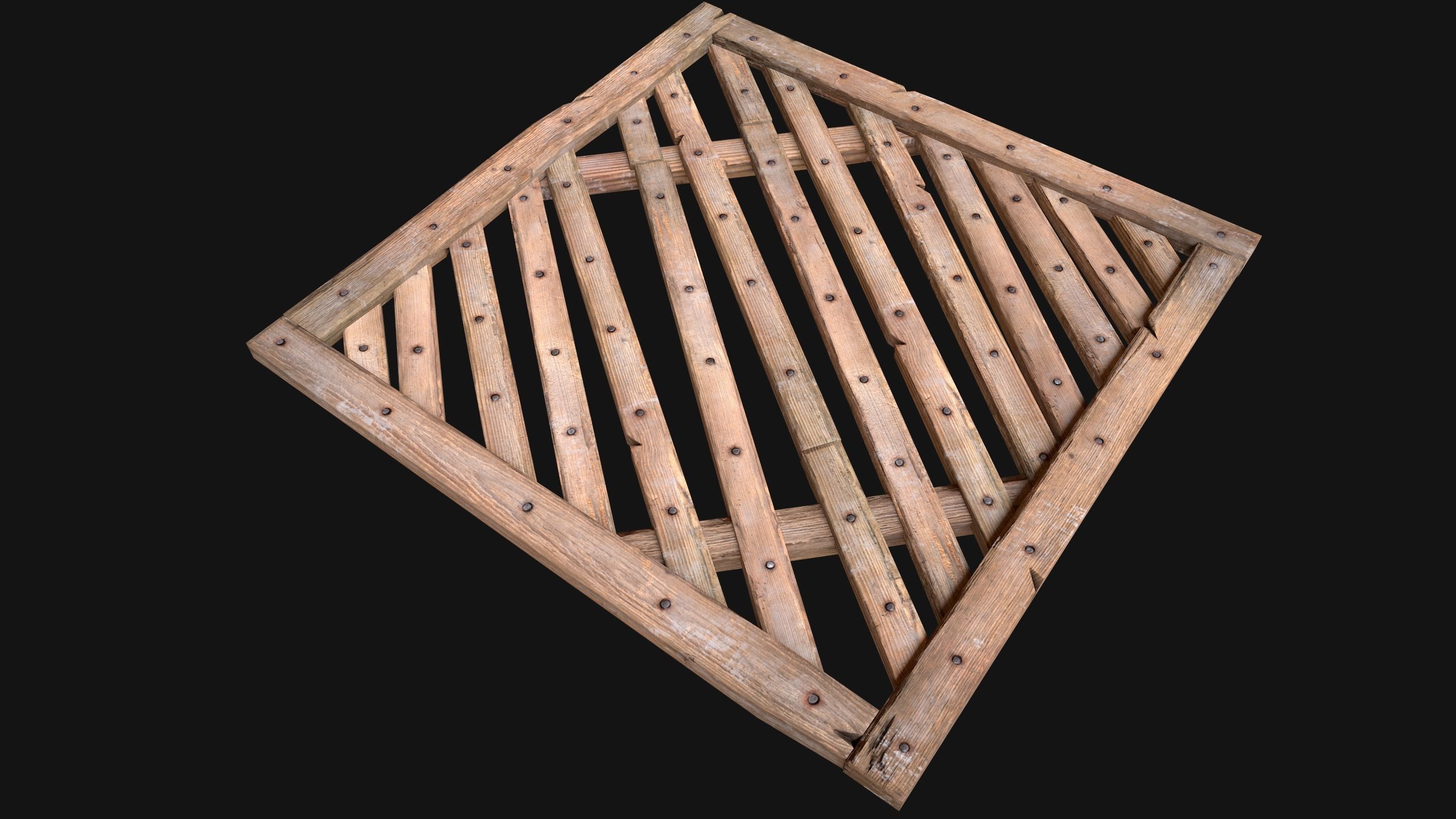 Medieval Wooden Floor  Ceiling Low-poly 3D model_8