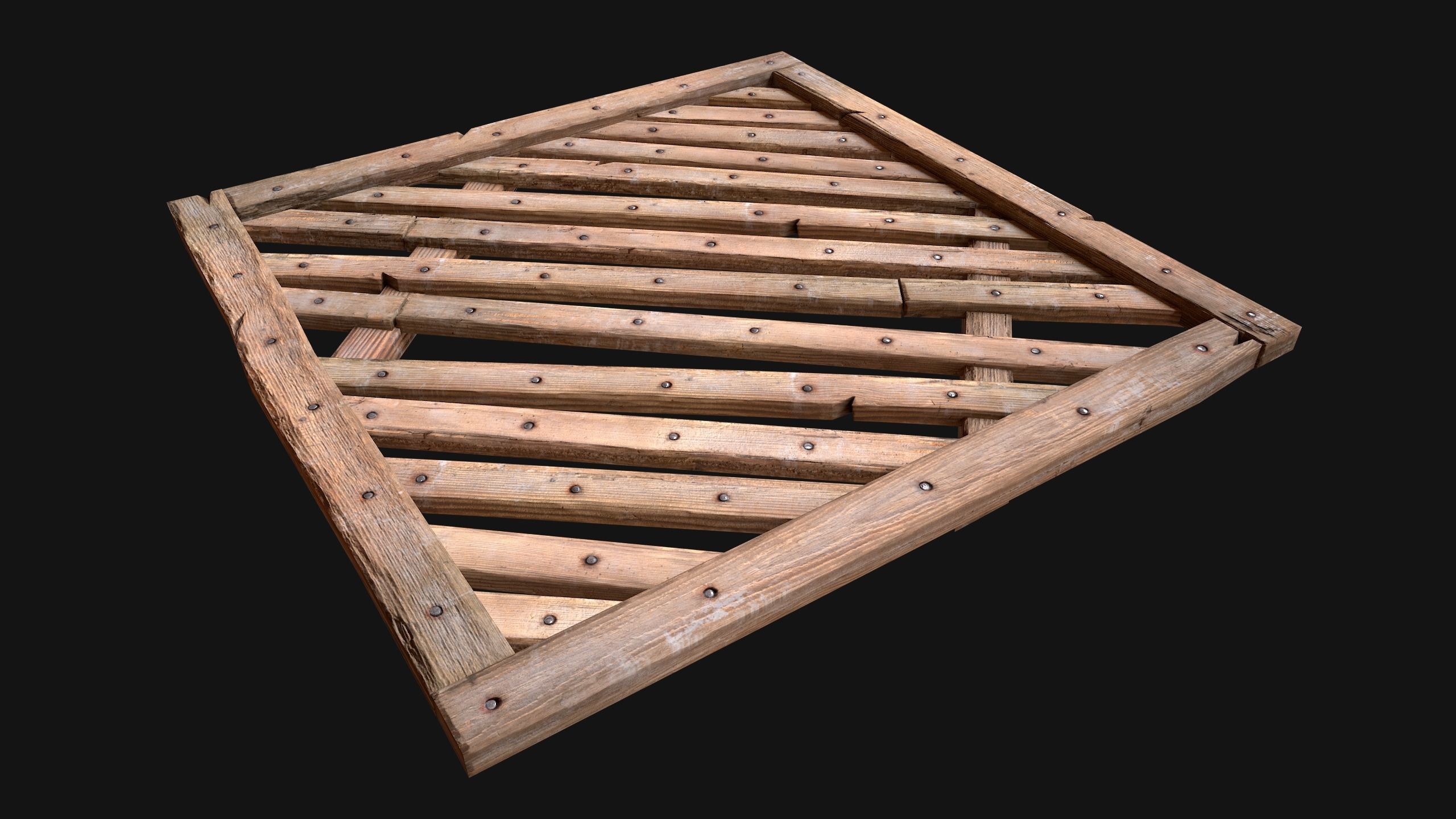 Medieval Wooden Floor  Ceiling Low-poly 3D model_4