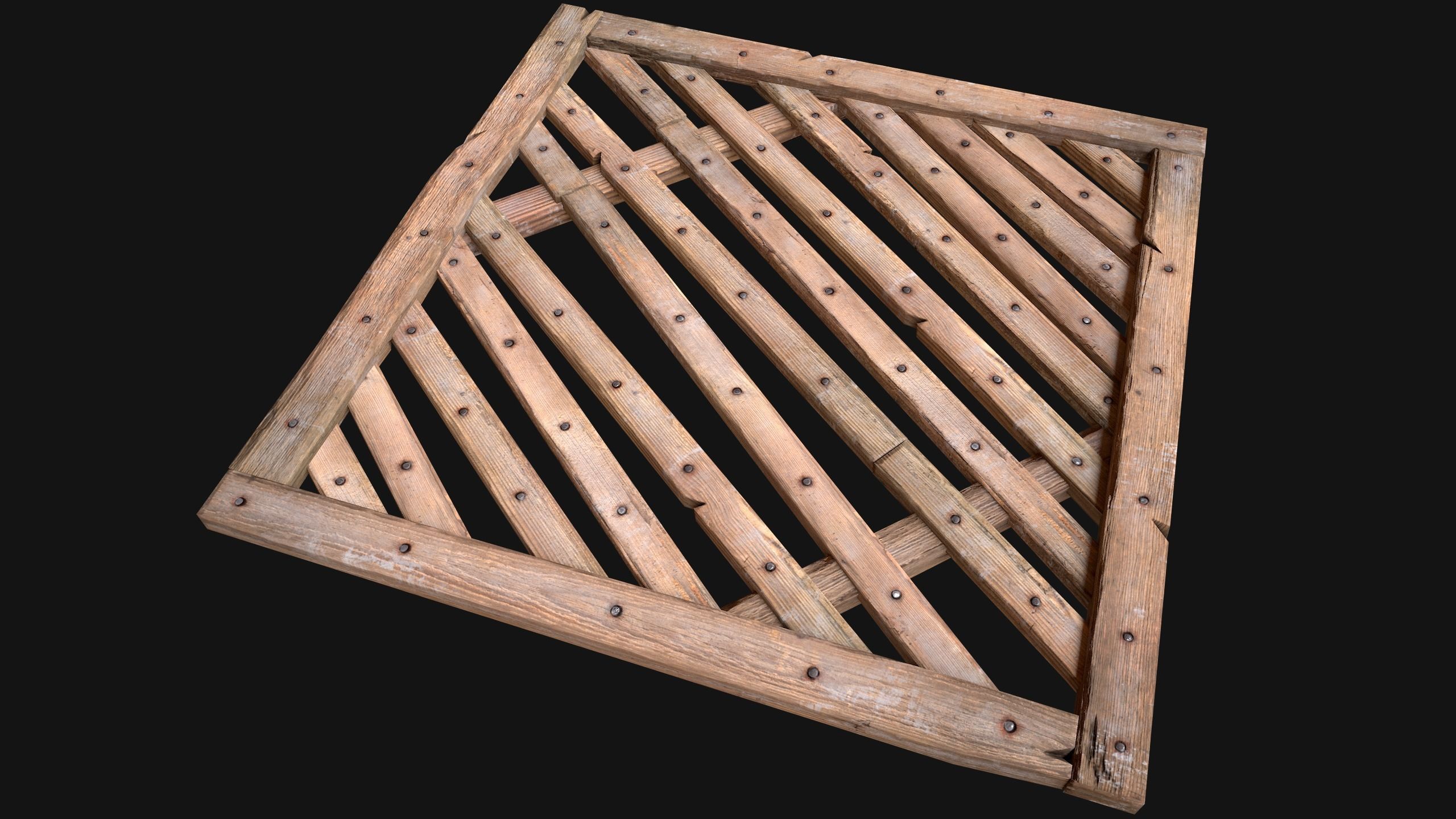 Medieval Wooden Floor  Ceiling Low-poly 3D model_7