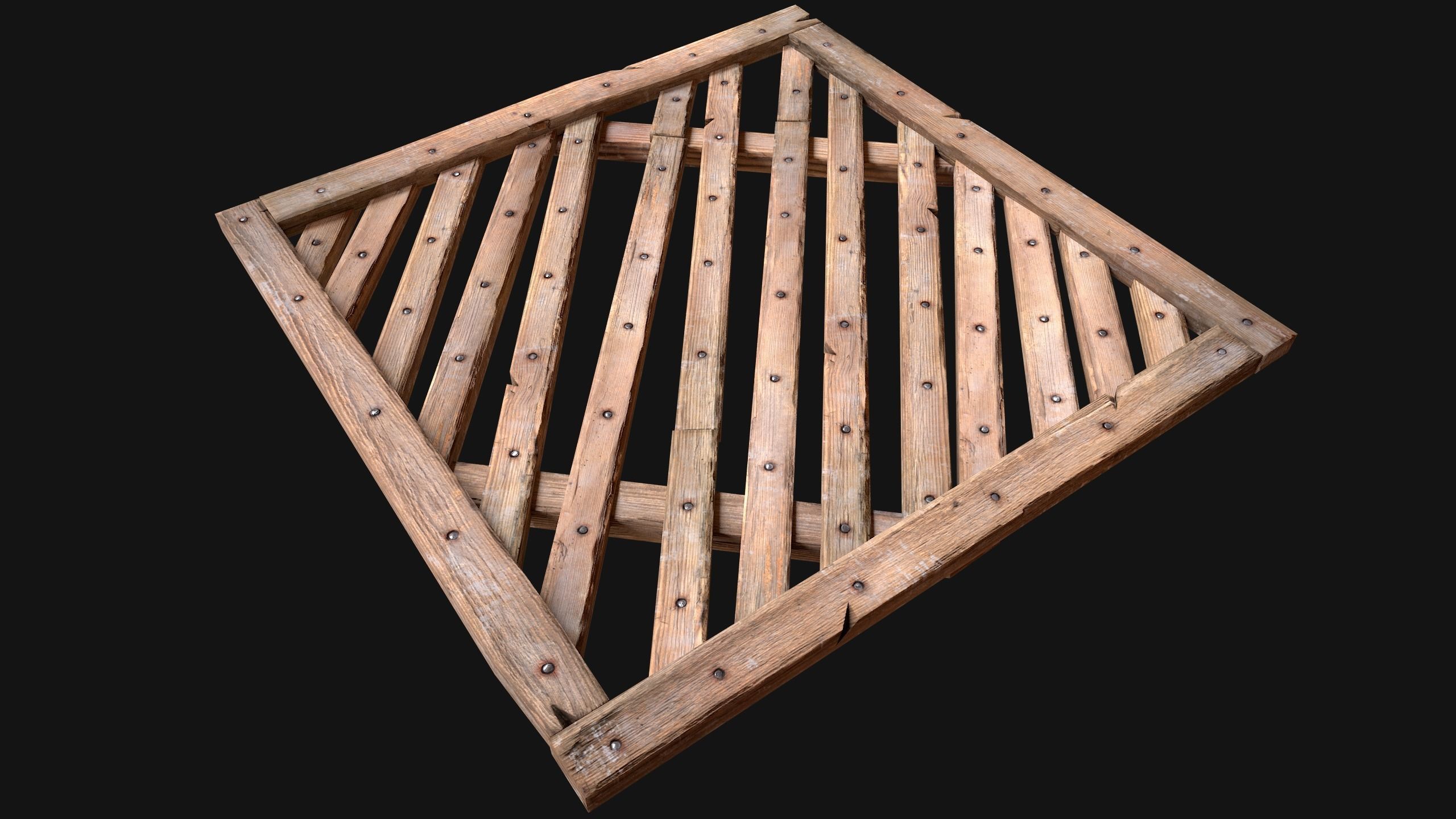 Medieval Wooden Floor  Ceiling Low-poly 3D model_9