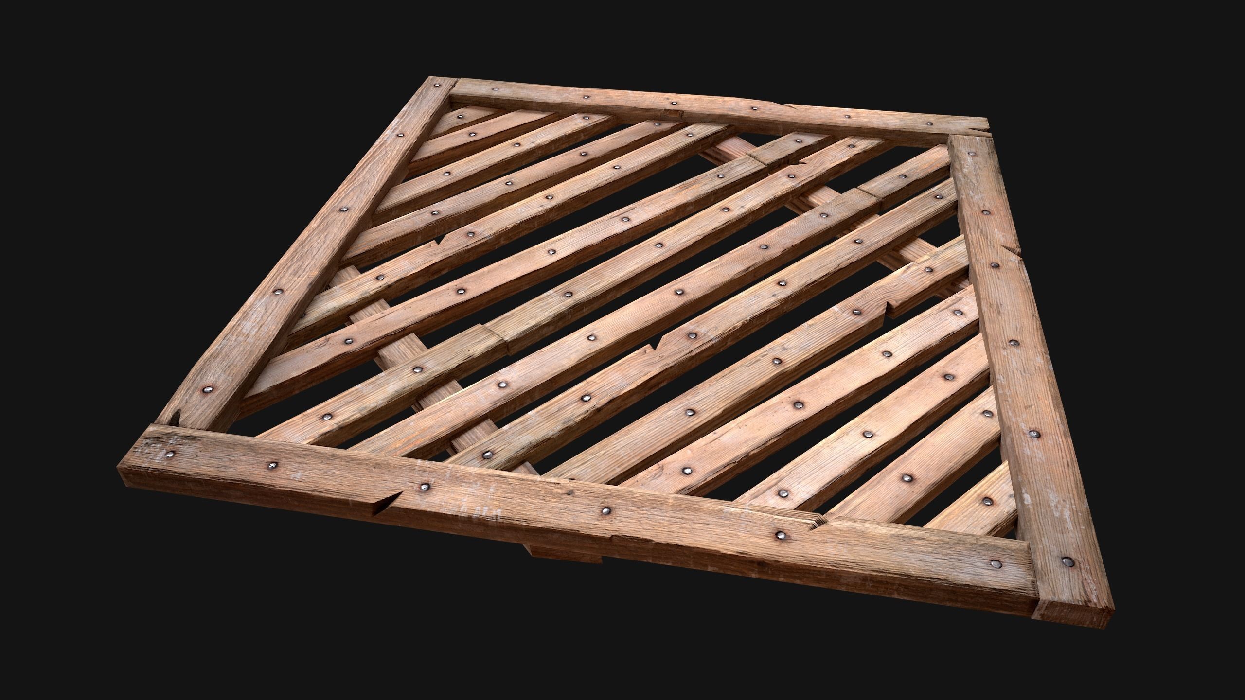 Medieval Wooden Floor  Ceiling Low-poly 3D model_15