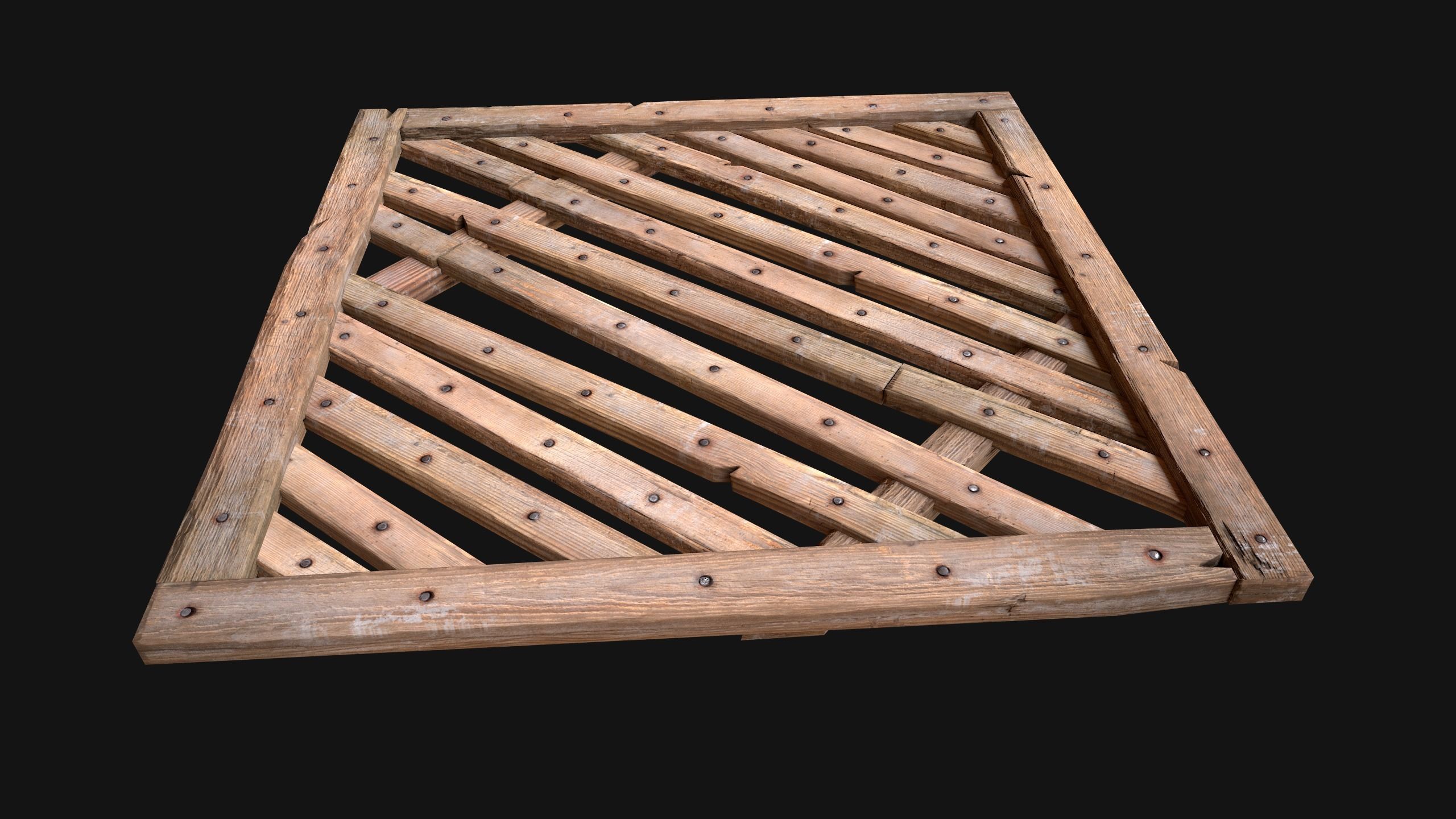 Medieval Wooden Floor  Ceiling Low-poly 3D model_6