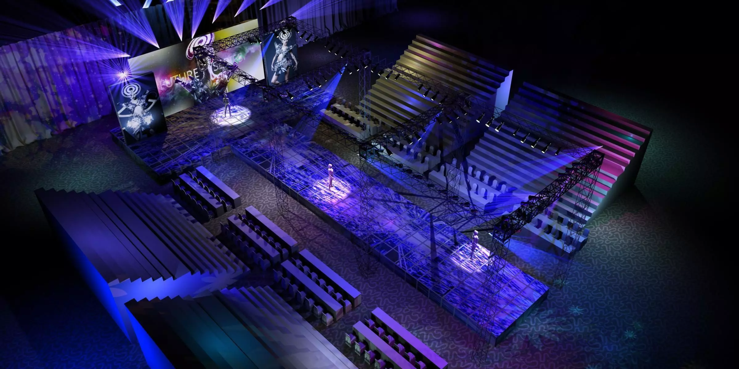 Stage party concert fashion catwalk T station  156 3D model_0