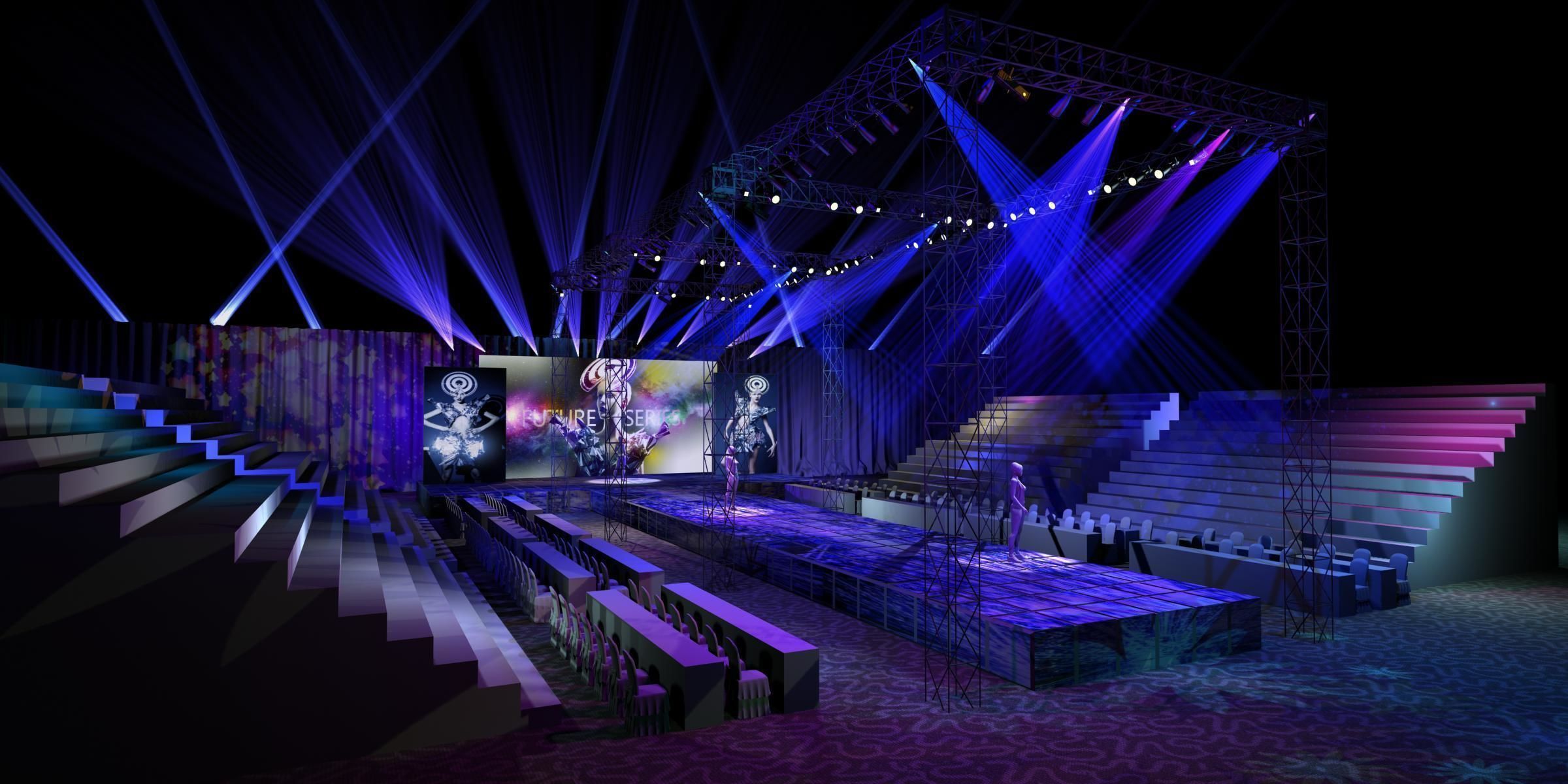 Stage party concert fashion catwalk T station  156 3D model_2