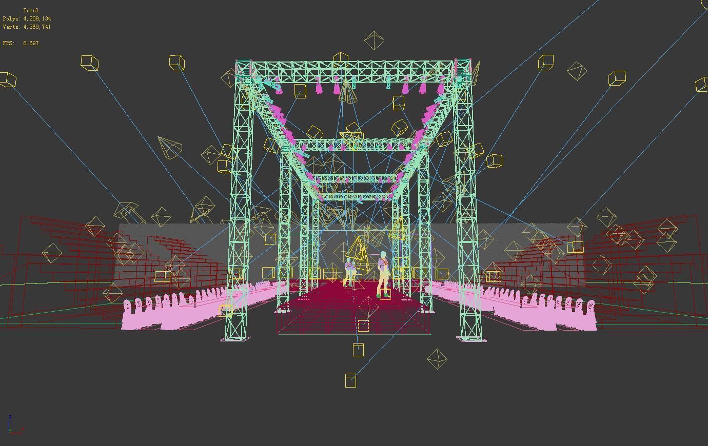 Stage party concert fashion catwalk T station  156 3D model_4