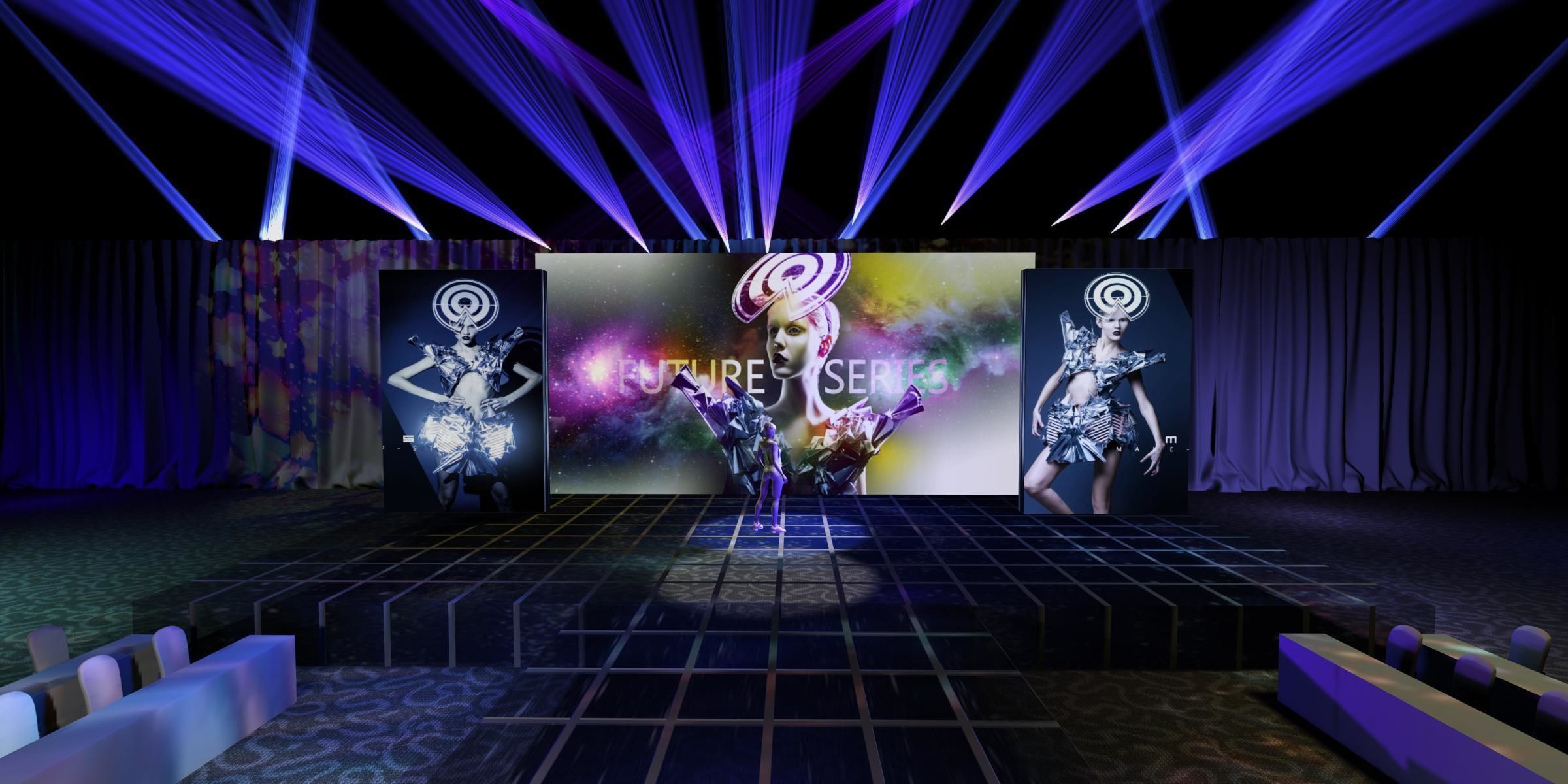 Stage party concert fashion catwalk T station  156 3D model_1