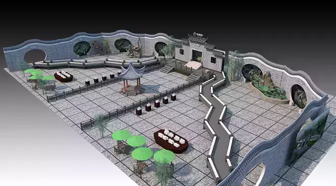 Stage party concert fashion catwalk T station  157 3D model