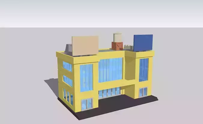 Modern Office Building Mall by Outland Models