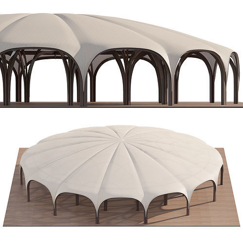 Large awning 3D model