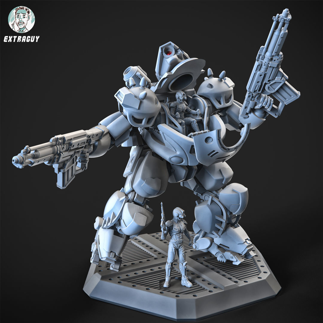 Overweight Gear Jaeger 75mm Plus Pilot 3D print model_3