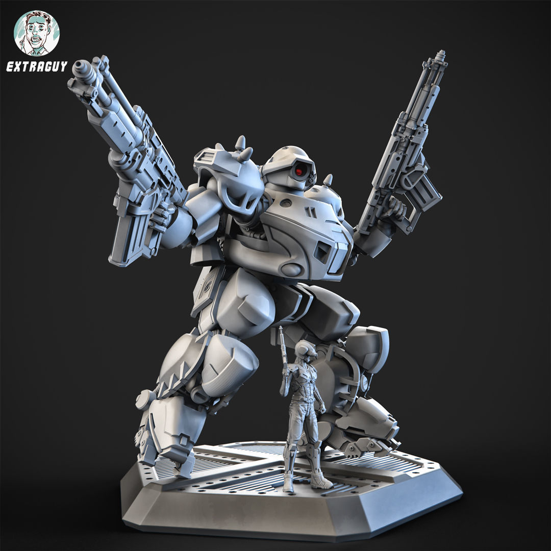 Overweight Gear Jaeger 75mm Plus Pilot 3D print model_1