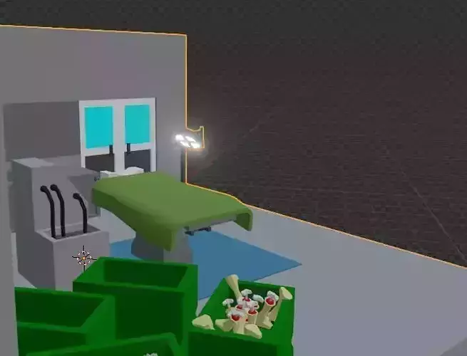 3D Low poly city block