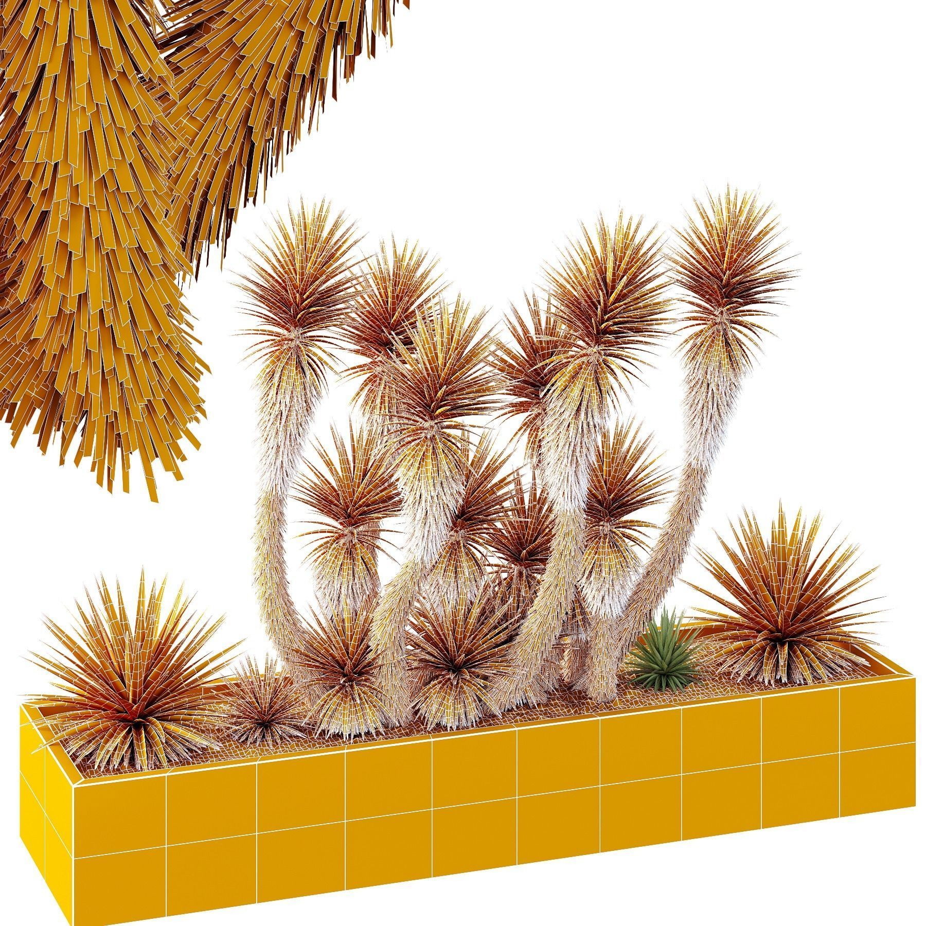 HQ Tree and bush garden box outdoor VOL 23 3D model_4