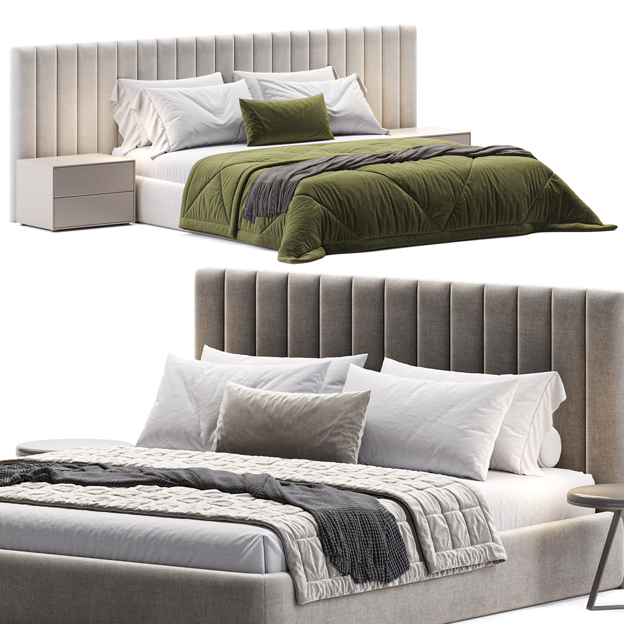 Island Bed By Oneandhome Low-poly 3D model_4