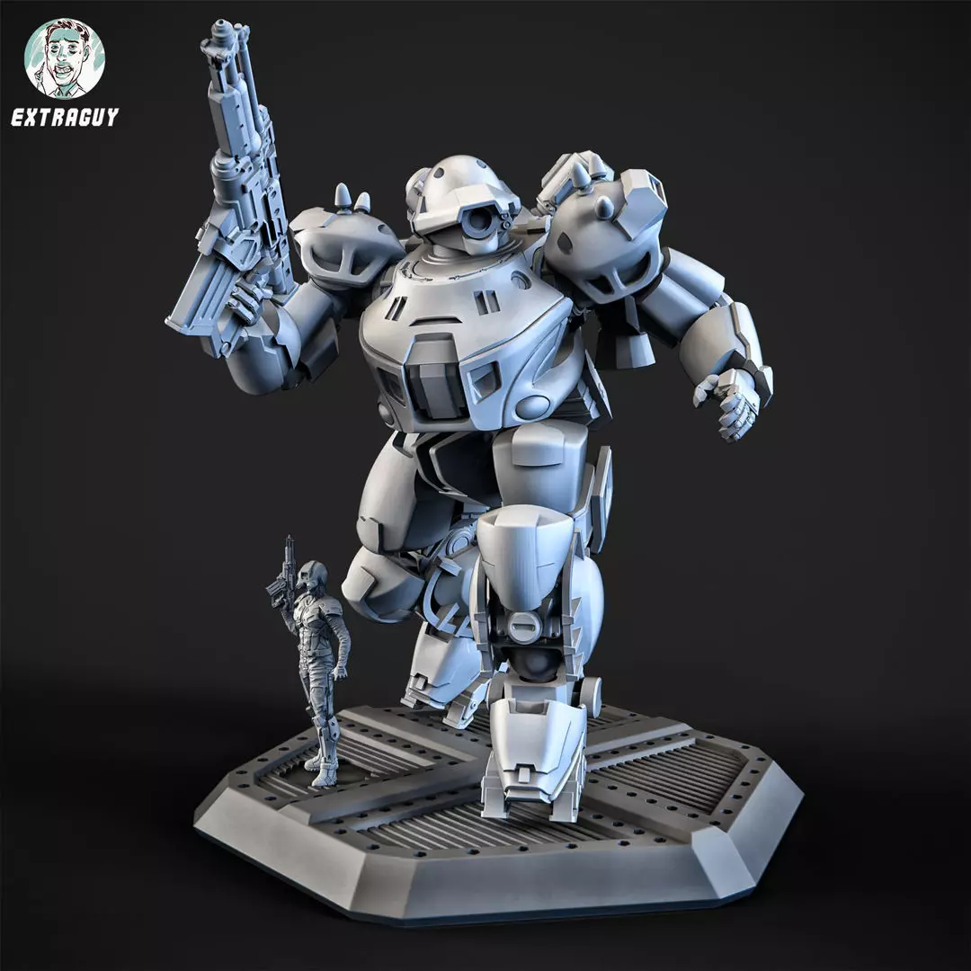 Overweight Gear Jaeger100mm Plus Pilot 3D print model_0