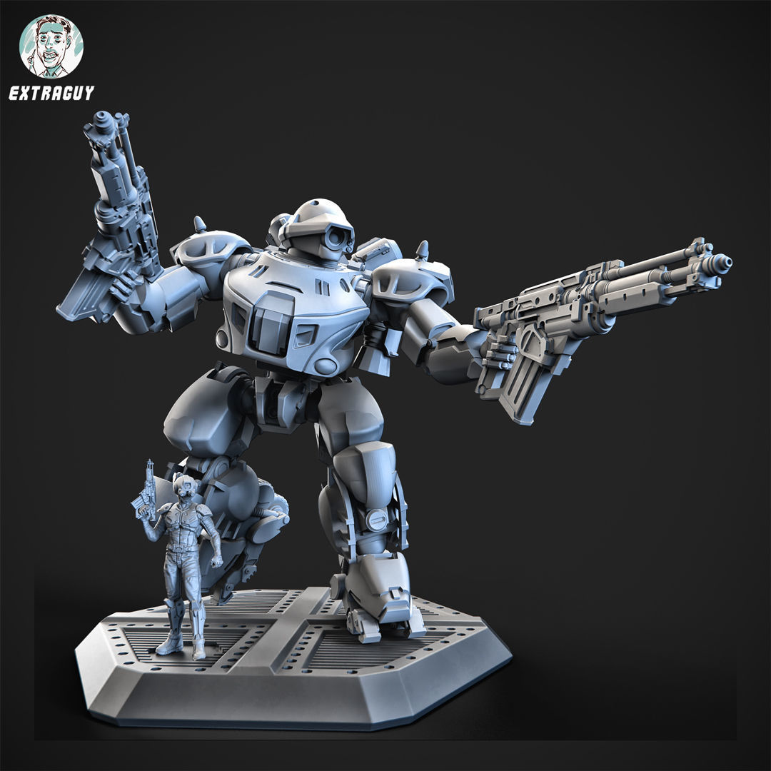 Overweight Gear Jaeger100mm Plus Pilot 3D print model_3