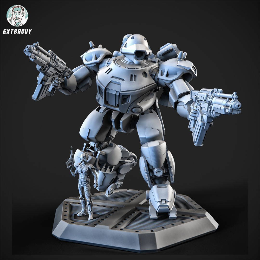 Overweight Gear Jaeger100mm Plus Pilot 3D print model_2