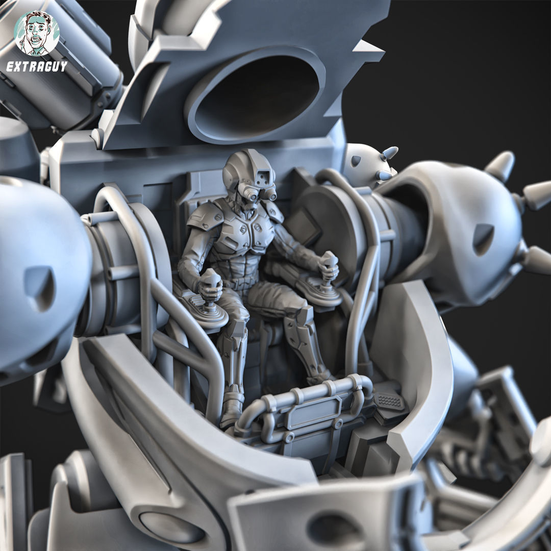 Overweight Gear Jaeger100mm Plus Pilot 3D print model_6
