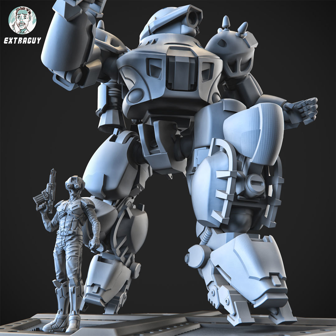 Overweight Gear Jaeger100mm Plus Pilot 3D print model_1