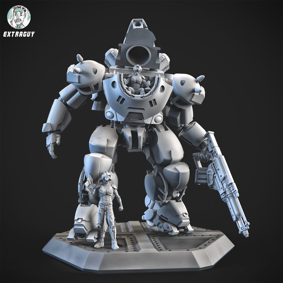Overweight Gear Jaeger100mm Plus Pilot 3D print model_5