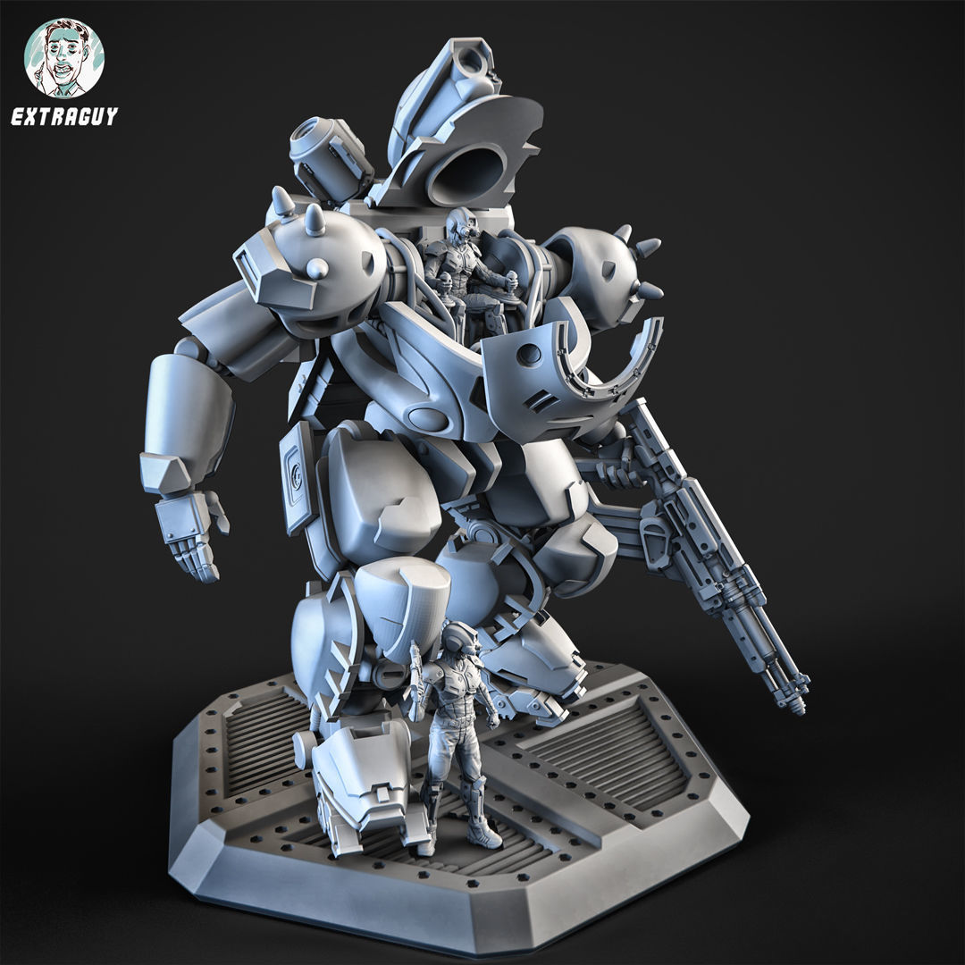 Overweight Gear Jaeger100mm Plus Pilot 3D print model_4
